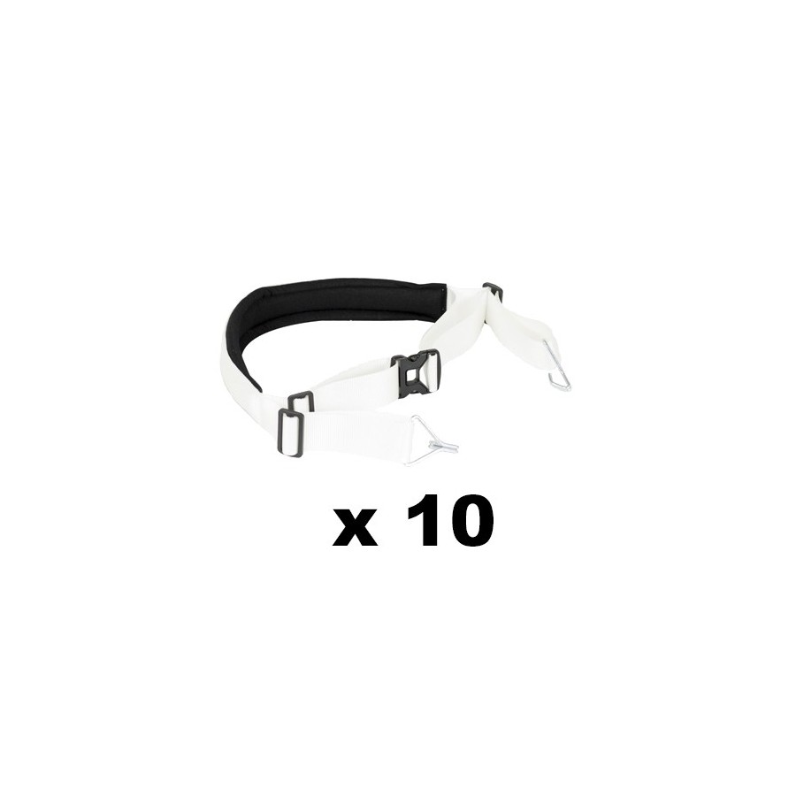 Pack of 10 white batucada straps