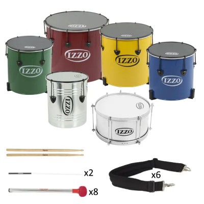 Pack of instruments for batucada in schools