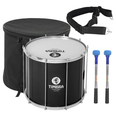 Surdo Pack Timbra Preto Mate 18" com Acessórios