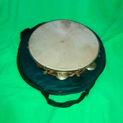 Handcrafted 11" wooden pandeiro with case