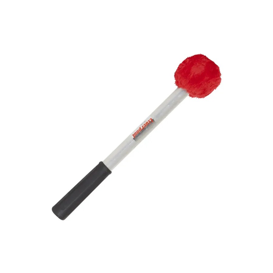 Surdo aluminum mallet with red Liverpool handle