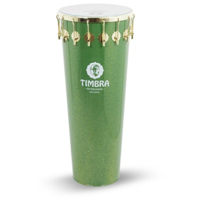 Timbau verde brillante Timbra 14"x90cm con 16 tensores dorados