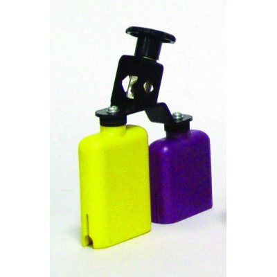 Temple block plastic yellow-purple double db0733