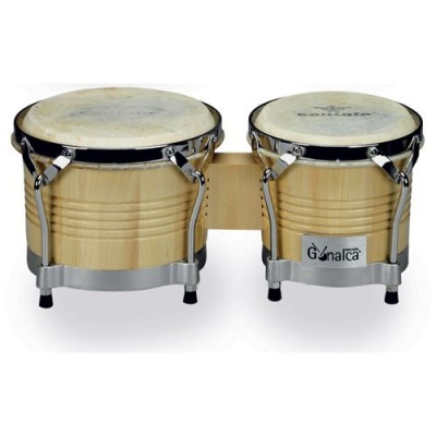 Ensemble de bongos en bois naturel 8 "-9" R00112