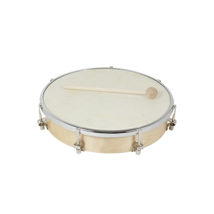 cheap wooden tambourine 20cm tension P/leather ref.01604