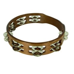 Double tambourine 25 cm without heads walnut stf5055