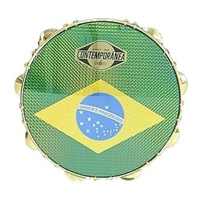 Pandeiro 10 "fórmica com patch do brasil