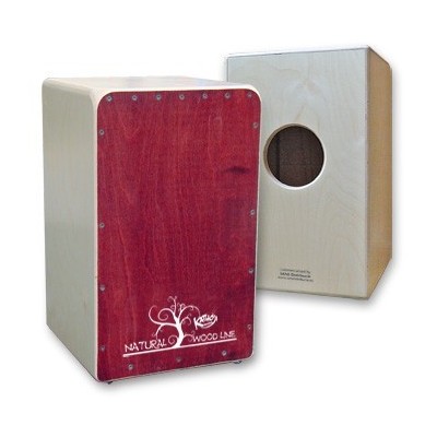 Cajon di flamenco naturale Linea legno, rossa