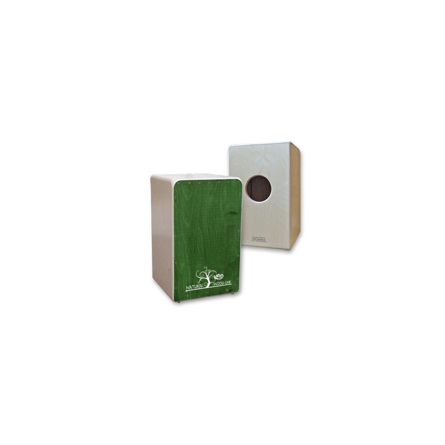 Flamenco cajon nat. Ligne bois, vert