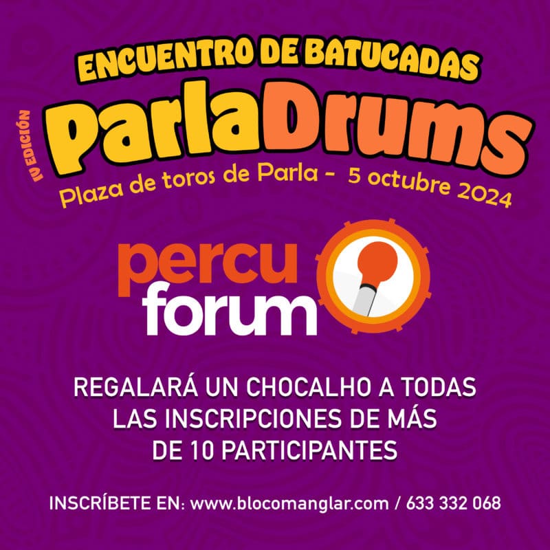 Percuforum regalará un chocalho a las inscripciones a partir de 10 participantes a ParlaDrums